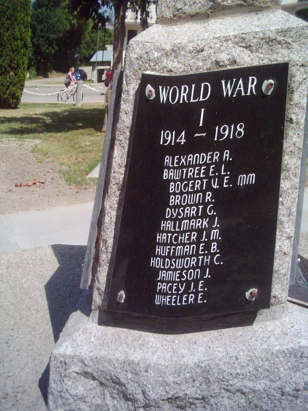 Enderby Cenotaph - West Side Plaque