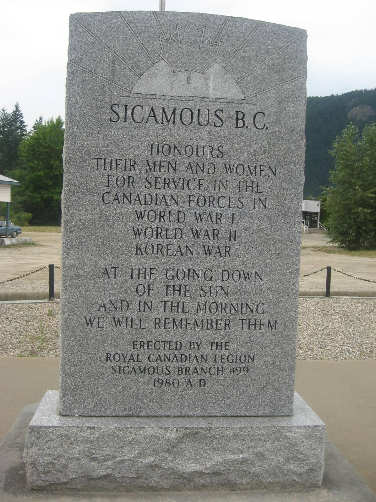 Sicamous Cenotaph
