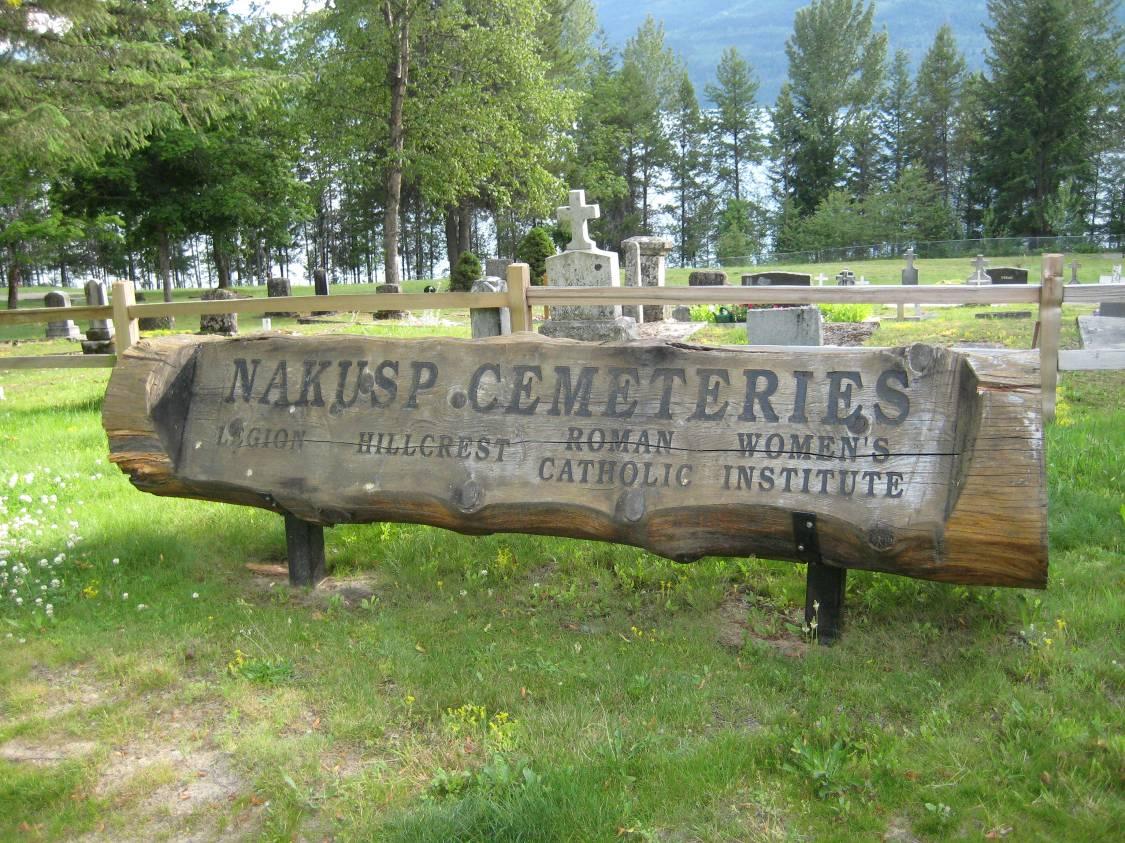 Nakusp Cemeteries Sign