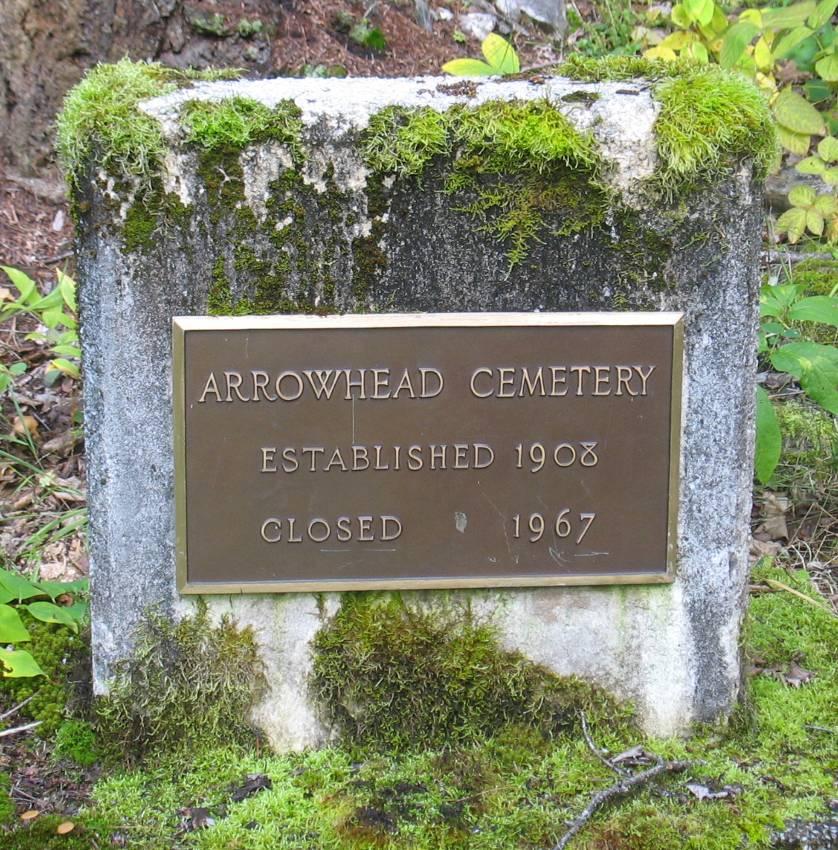 Arrowhead Cemetery Plaque