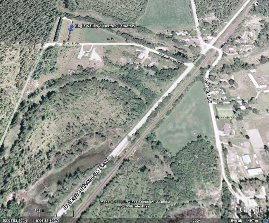 Arieal View of Eagle Valley & District Cemetery Cemetery Location