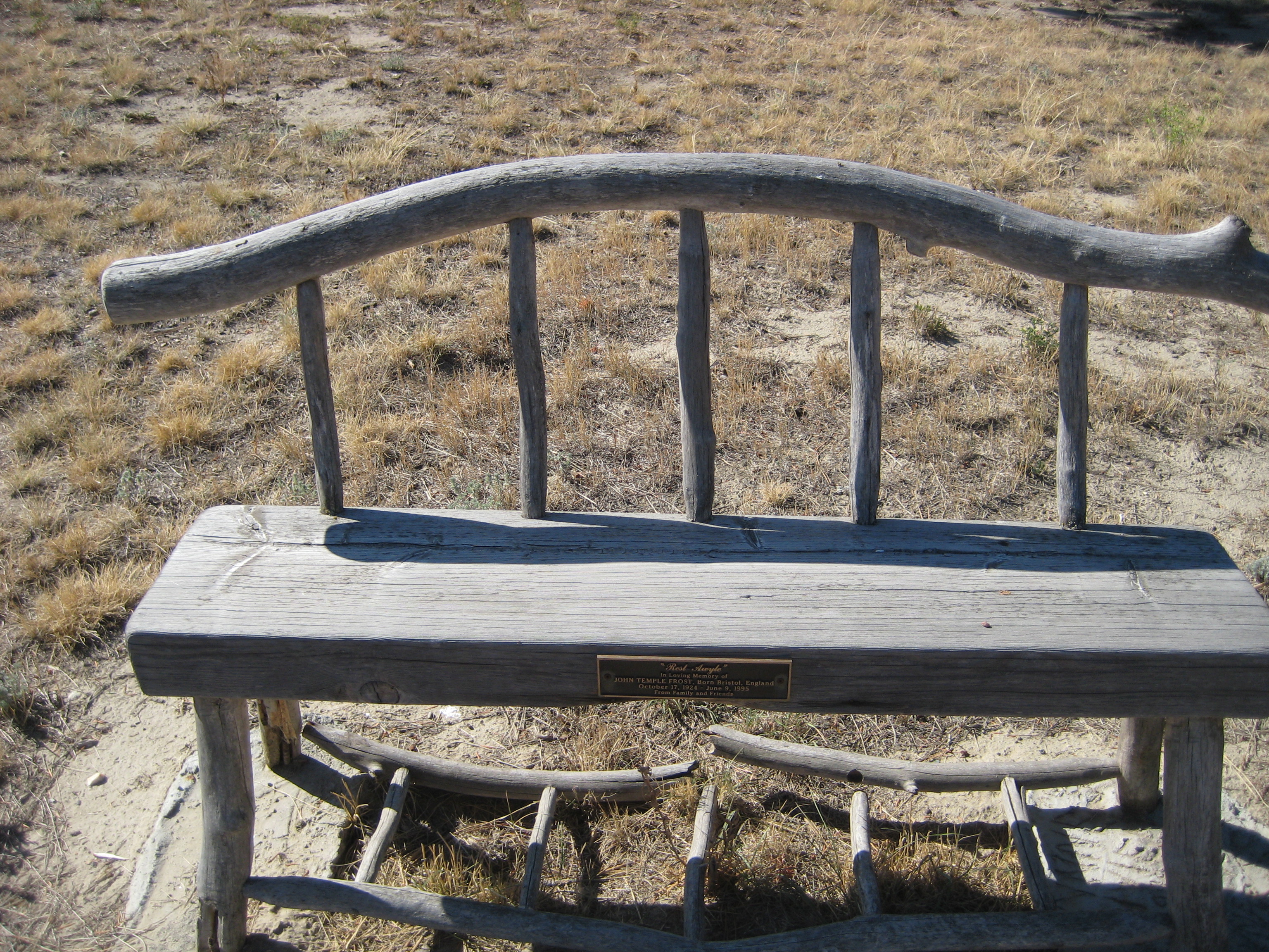 Bench situated in the Cemetery