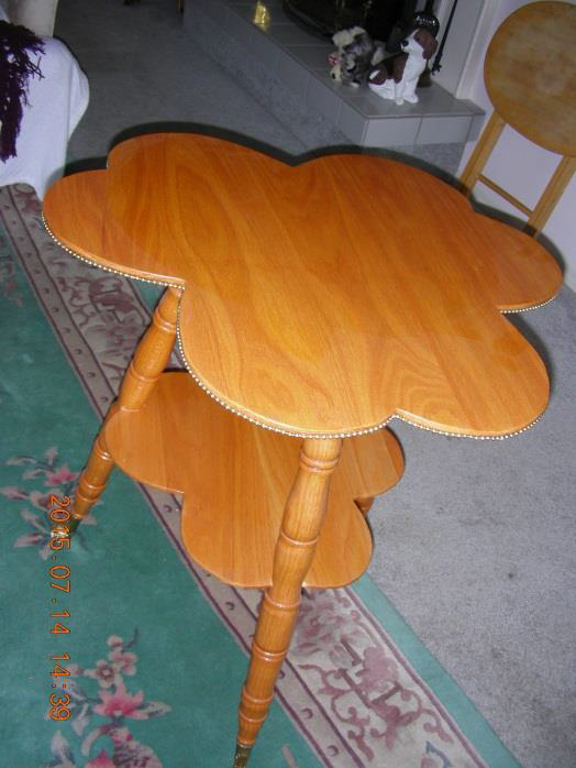 Replica of shamrock table made Bob Passmore. The original was made by Catherine’s brother Caleb Ryan in 1838.
