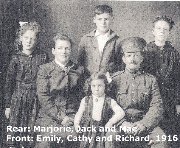 Marjorie, Jack and Mae Front: Emily, Cathy and Richard, 1916