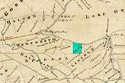 Clinton Township highlighted in green on an 1818 map